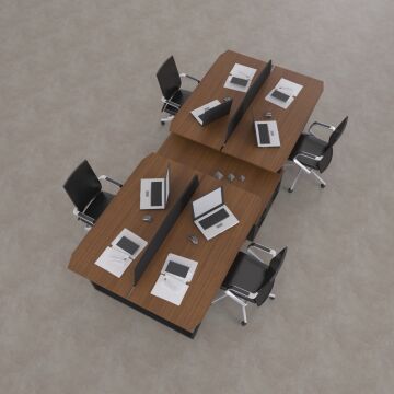 Aleos Dörtlü Etajerli Çalışma Masası 370x140 - Ceviz