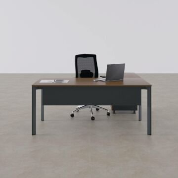 Five Keson Etajerli Çalışma Masası 200x80 - Ceviz
