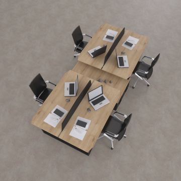 Aleos Dörtlü Etajerli Çalışma Masası 370x140 - Meşe