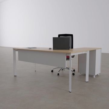 Five Keson Etajerli Çalışma Masası 200x80 - Meşe