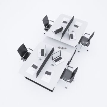 Aleos Dörtlü Etajerli Çalışma Masası 410x140 - Beyaz