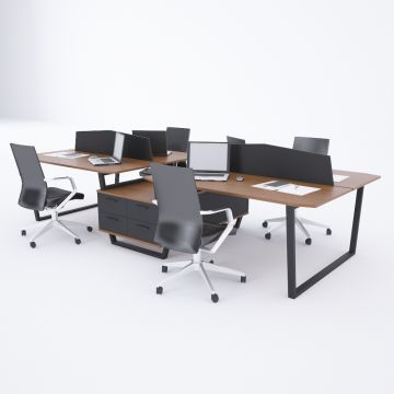 Aleos Dörtlü Etajerli Çalışma Masası 410x140 - Ceviz