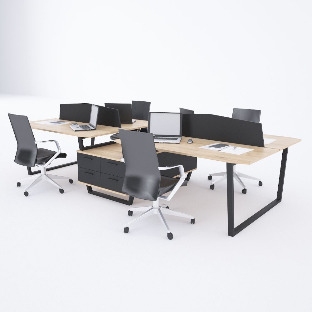 Aleos Dörtlü Etajerli Çalışma Masası 410x140 - Meşe