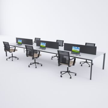 Five Altılı Çalışma Masası 360x140 - Beyaz