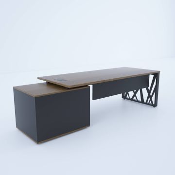 Karm Kısa Alt Etajerli Yönetici Masası 160x90 - Ceviz