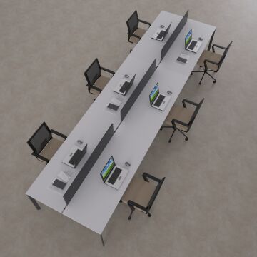 Five Altılı Çalışma Masası 420x140 - Beyaz