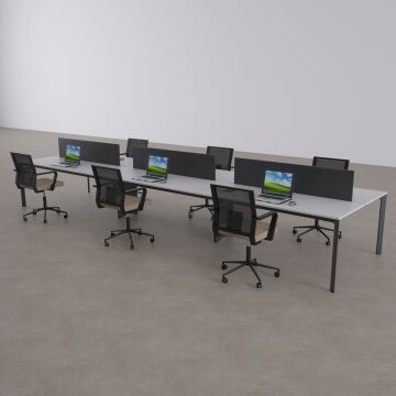 Five Altılı Çalışma Masası 420x140 - Beyaz