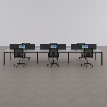 Five Altılı Çalışma Masası 420x140 - Beyaz