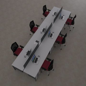 Five Altılı Çalışma Masası 420x140 - Beyaz