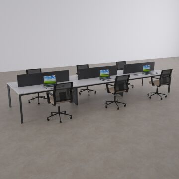 Five Altılı Çalışma Masası 420x140 - Beyaz