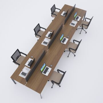 Five Altılı Çalışma Masası 420x140 - Ceviz