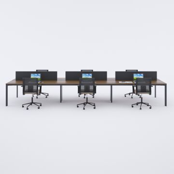 Five Altılı Çalışma Masası 420x140 - Ceviz