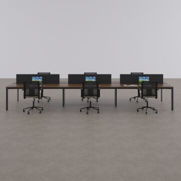 Five Altılı Çalışma Masası 420x140 - Ceviz