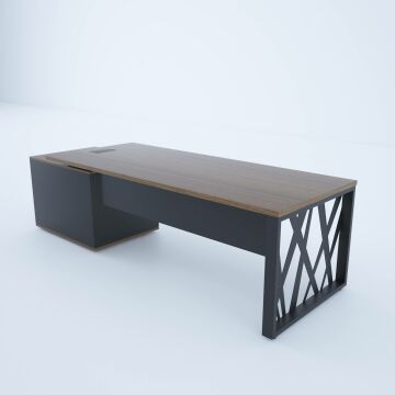 Karm Kısa Alt Etajerli Yönetici Masası 180x90 - Ceviz
