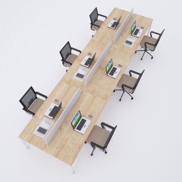 Five Altılı Çalışma Masası 420x140 - Meşe