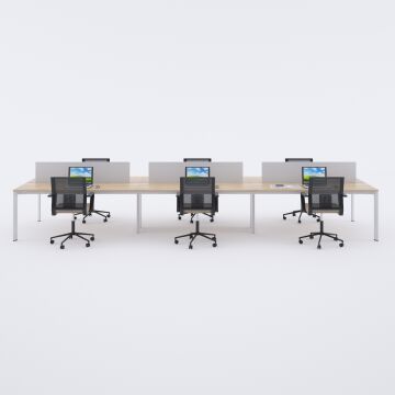 Five Altılı Çalışma Masası 420x140 - Meşe