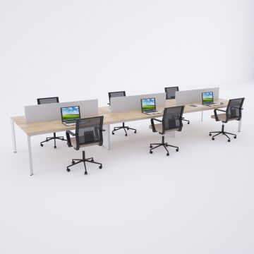 Five Altılı Çalışma Masası 420x140 - Meşe