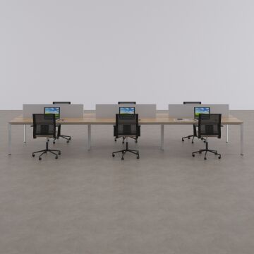 Five Altılı Çalışma Masası 420x140 - Meşe