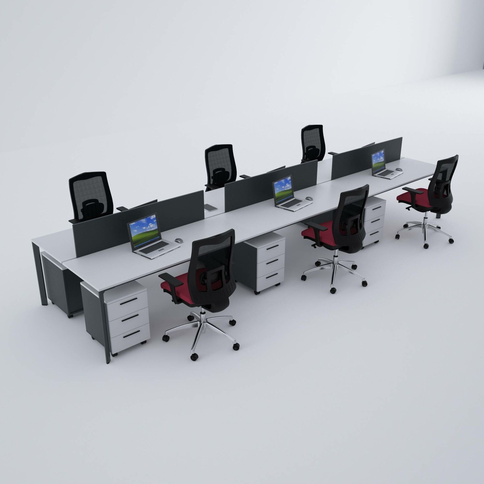 Five Altılı Çalışma Masası 540x140 - Beyaz