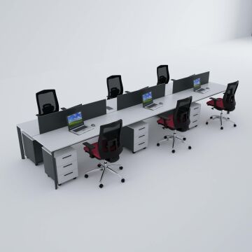 Five Altılı Çalışma Masası 540x140 - Beyaz