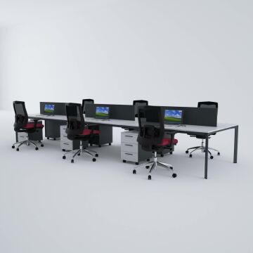 Five Altılı Çalışma Masası 540x140 - Beyaz
