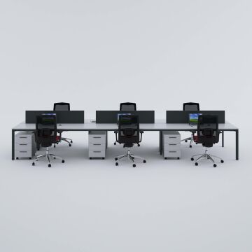 Five Altılı Çalışma Masası 540x140 - Beyaz