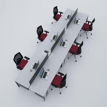 Five Altılı Çalışma Masası 540x140 - Beyaz