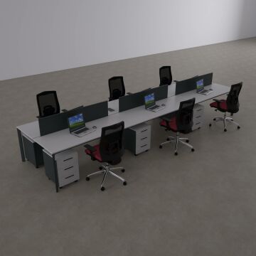 Five Altılı Çalışma Masası 540x140 - Beyaz