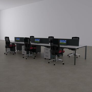 Five Altılı Çalışma Masası 540x140 - Beyaz