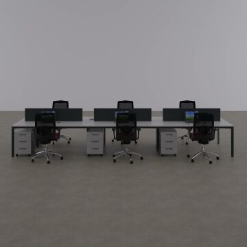 Five Altılı Çalışma Masası 540x140 - Beyaz