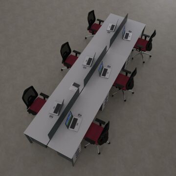 Five Altılı Çalışma Masası 540x140 - Beyaz