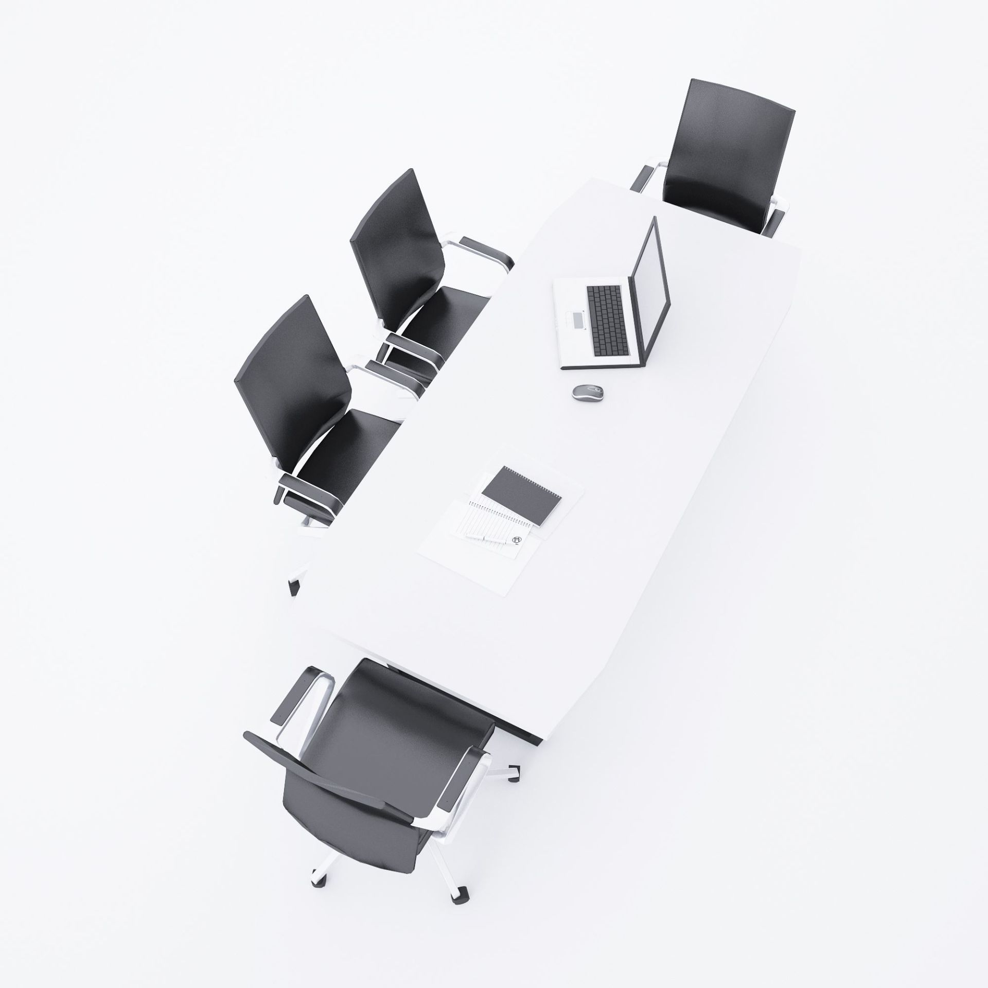 Aleos Toplantı Masası 220x90 - Beyaz+Antrasit