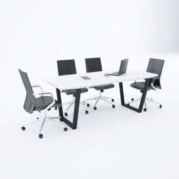 Aleos Toplantı Masası 220x90 - Beyaz+Antrasit