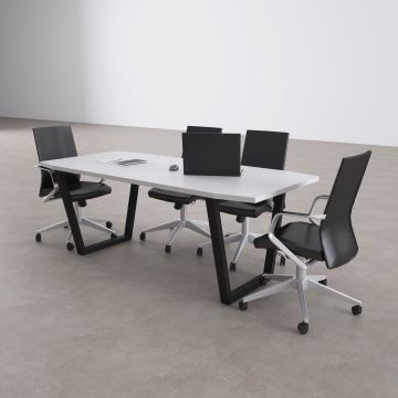 Aleos Toplantı Masası 220x90 - Beyaz+Antrasit