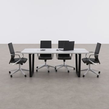 Aleos Toplantı Masası 220x90 - Beyaz+Antrasit