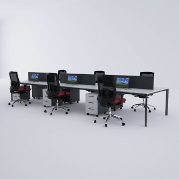 Five Altılı Çalışma Masası 600x140 - Beyaz