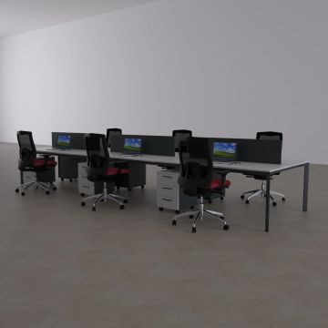 Five Altılı Çalışma Masası 600x140 - Beyaz