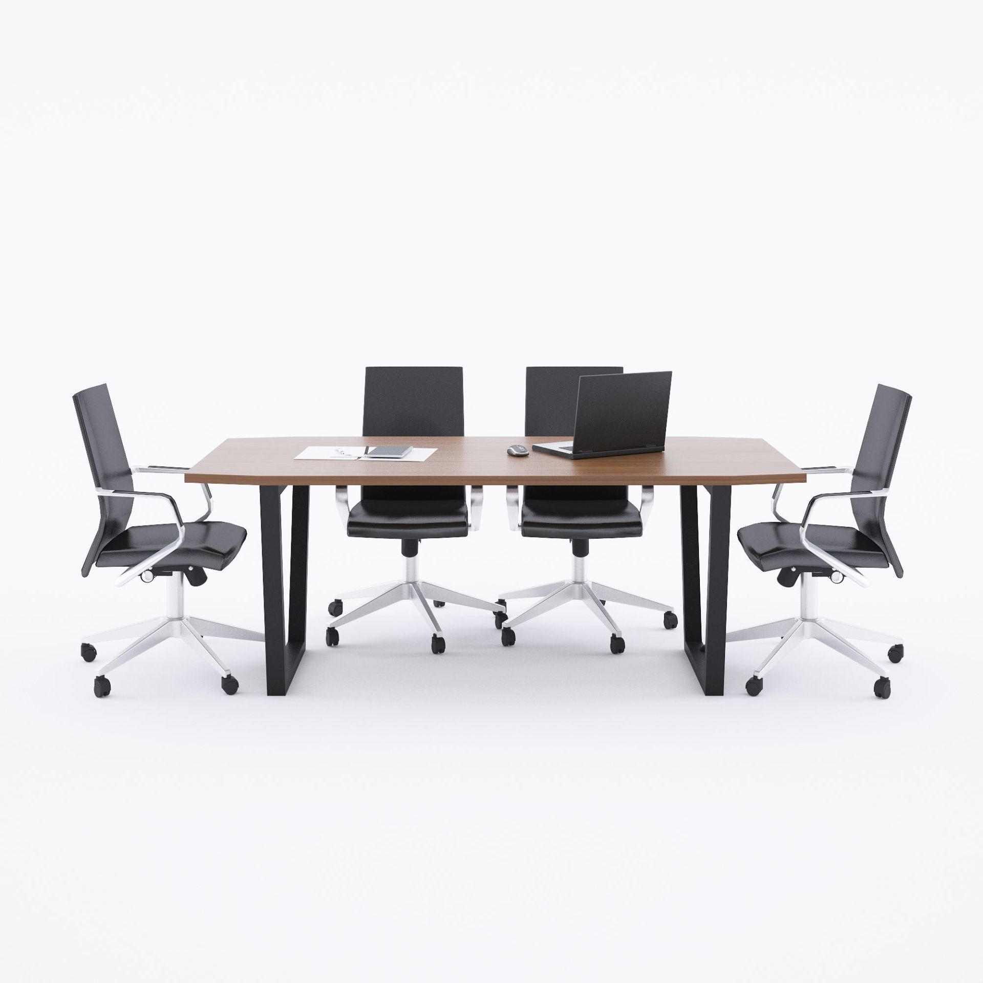 Aleos Toplantı Masası 220x90 - Ceviz+Antrasit