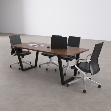 Aleos Toplantı Masası 220x90 - Ceviz+Antrasit