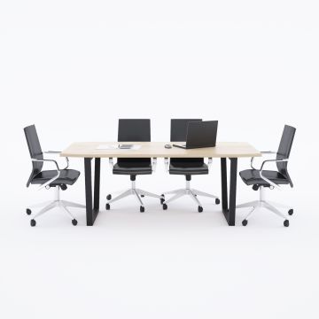 Aleos Toplantı Masası 220x90 - Meşe+Antrasit