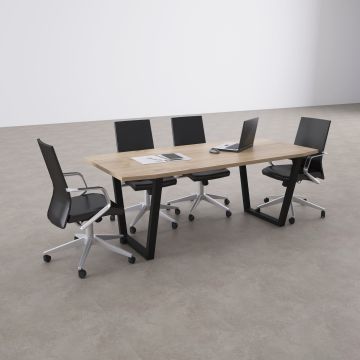 Aleos Toplantı Masası 220x90 - Meşe+Antrasit