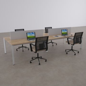 Five Dörtlü Çalışma Masası 200x140 - Meşe