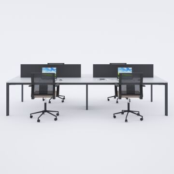 Five Dörtlü Çalışma Masası 240x140 - Beyaz