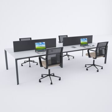 Five Dörtlü Çalışma Masası 240x140 - Beyaz