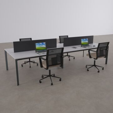 Five Dörtlü Çalışma Masası 240x140 - Beyaz