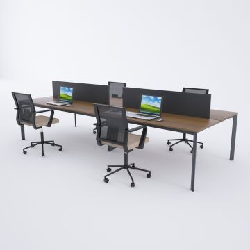 Five Dörtlü Çalışma Masası 240x140 - Ceviz
