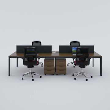 Five Dörtlü Çalışma Masası 240x140 - Ceviz