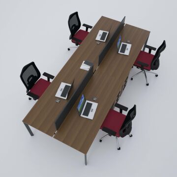 Five Dörtlü Çalışma Masası 240x140 - Ceviz