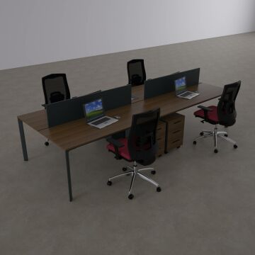 Five Dörtlü Çalışma Masası 240x140 - Ceviz