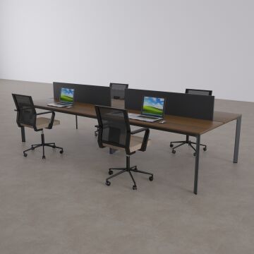 Five Dörtlü Çalışma Masası 240x140 - Ceviz